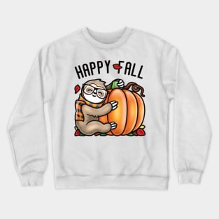 Happy Fall Cute Sloth love Autumn Pumpkin Leaf Crewneck Sweatshirt